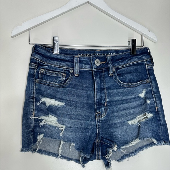 AE Ne(x)t Level High rise Denim Short Short sz 6 - Picture 3 of 15